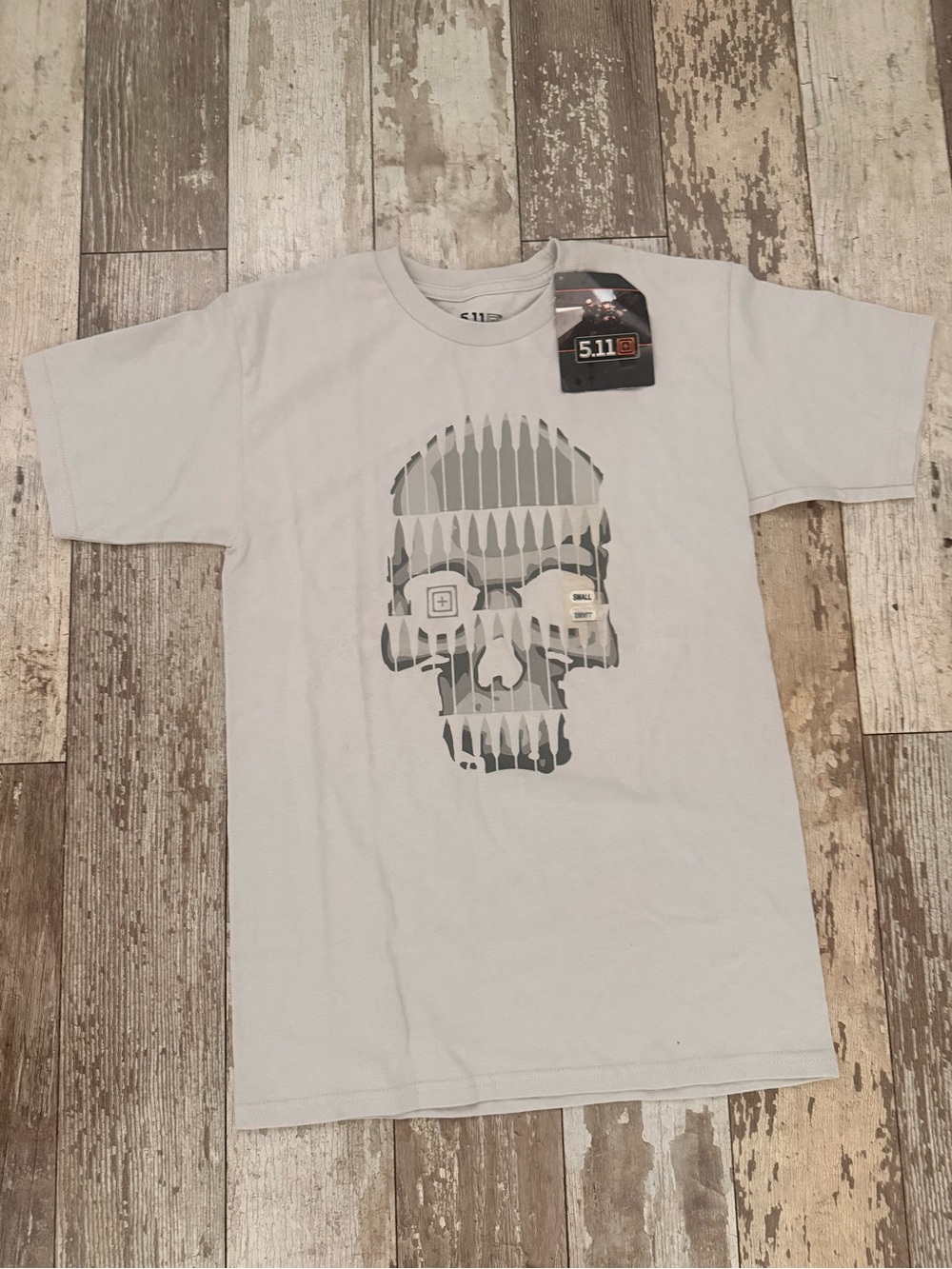 5.11 Tactical Light Gray Short-Sleeve Skull Tee